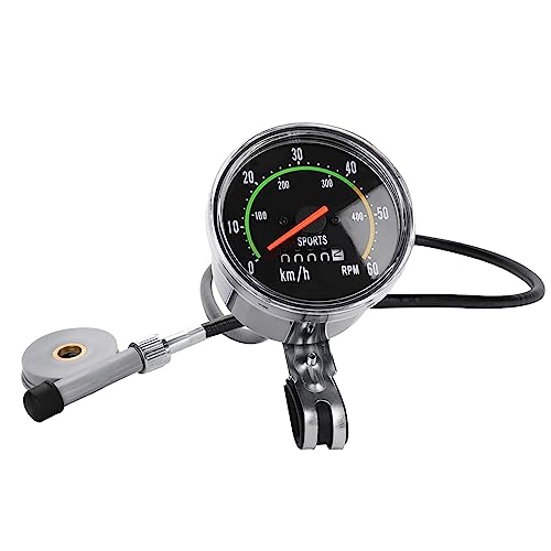 Lwuey Mechanischer Tachometer Klassischer Analoger Geschwindigkeitsmesser Kilometerzähler Fahrradcomputer Verkabelter Wasserdichter Aluminiumlegierung Fahrradtachometer für 26 bis 29 Zoll Fahrrad von Lwuey