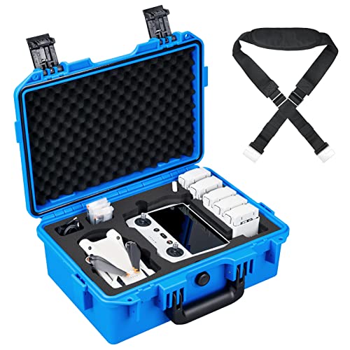 Lykus 2022 DJI Mini 3 Pro/Mini 3 Koffer (Blau) mit Schultergurt, Titan MM330 Wasserdichter Tasche Koffer für DJI Mini 3 Pro/Mini 3 und DJI RC [NUR Koffer] von Lykus