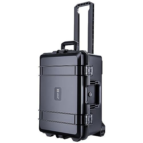 Lykus HC-5220 Wasserdicht Koffer mit Rad und anpassbarem Schaumstoff,Innengröße 52x36x24,5 cm, geeignet für Kameras, Objektive, elektronische Geräte und mehr von Lykus
