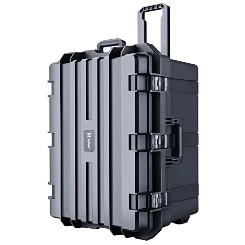 Lykus HC-6540 Großer Wasserdicht Koffer mit Rädern und anpassbarem Schaumstoff, Innengröße 65 x 48 x 38 cm, geeignet für große elektronische Geräte und mehr von Lykus