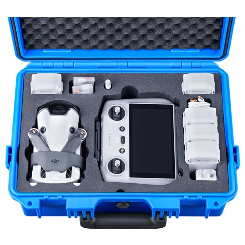 Lykus Titan MM410 Wasserdicht Tasche/Koffer/Case (Blau) für DJI Mini 4 Pro/Mini 3/Pro und DJI RC 2/RC/RC-N2/N1, Unterstützung 7 Akkus und RC Gurt [NUR Koffer] von Lykus