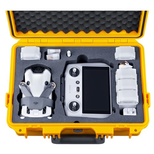 Lykus Titan MM410 Wasserdicht Tasche/Koffer/Case (Gelb) für DJI Mini 4 Pro/Mini 3/Pro und DJI RC 2/RC/RC-N2/N1, Unterstützung 7 Akkus und RC Gurt [NUR Koffer] von Lykus