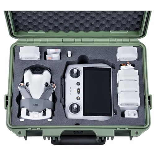Lykus Titan MM410 Wasserdicht Tasche/Koffer/Case (Grün) für DJI Mini 4 Pro/Mini 3/Pro und DJI RC 2/RC/RC-N2/N1, Unterstützung 7 Akkus und RC Gurt [NUR Koffer] von Lykus