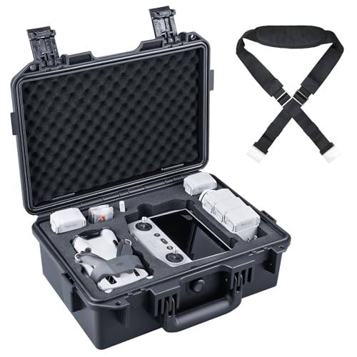 Lykus Titan MM410 Wasserdicht Tasche/Koffer/Case für DJI Mini 4 Pro/Mini 3/Pro und DJI RC 2/RC/RC-N2/N1, Schwarz mit Schultergurt, Unterstützung 7 Akkus und RC Gurt [NUR Koffer] von Lykus
