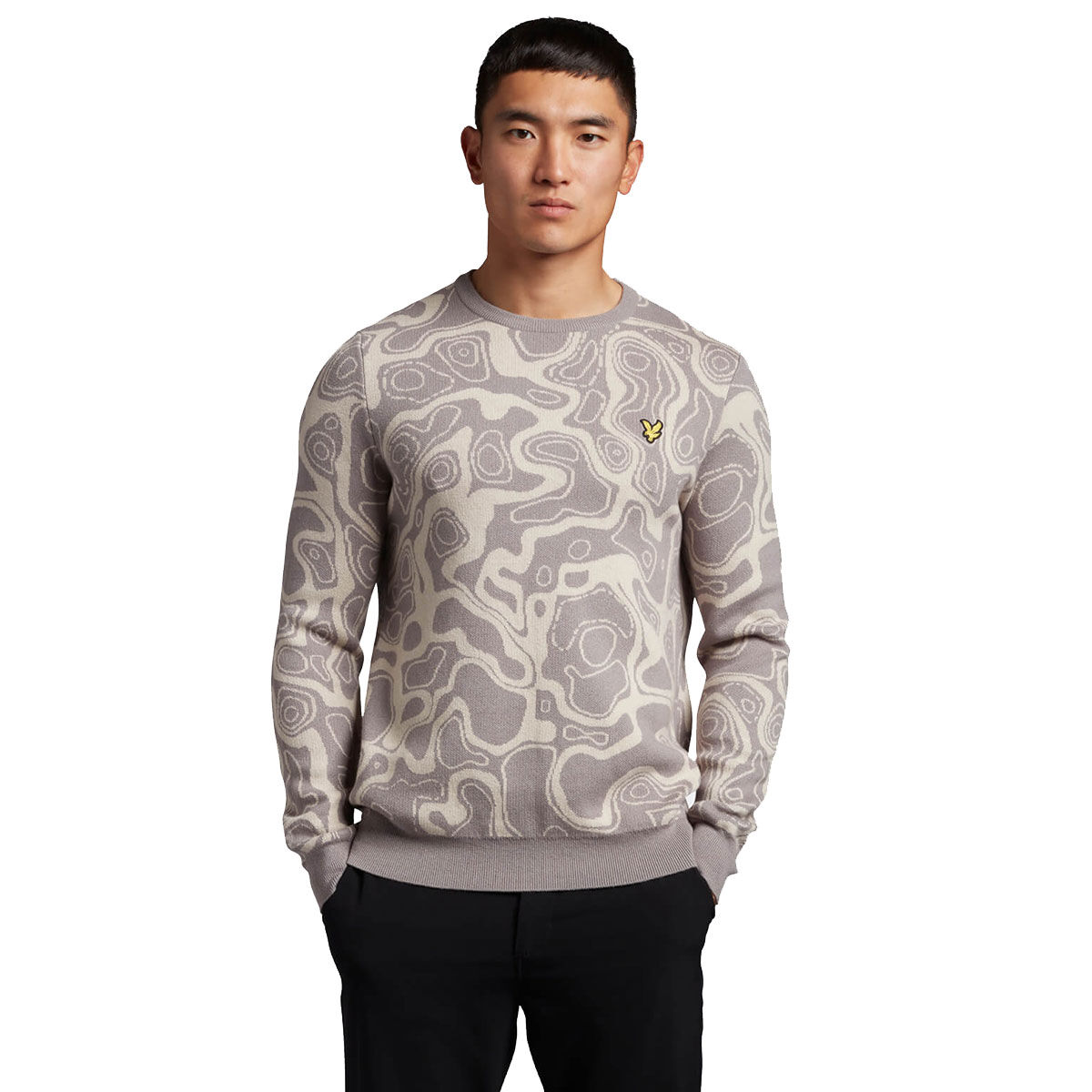 Lyle & Scott Grey Comfortable Men's Contour Golf Sweater, Size: Large | American Golf von Lyle & Scott