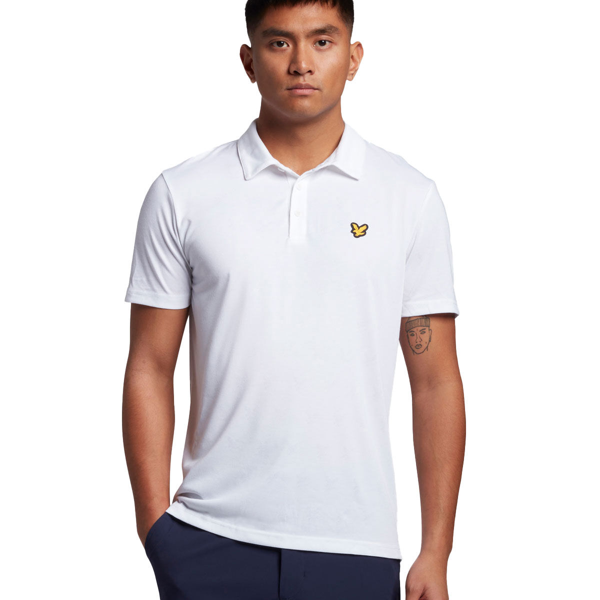 Lyle & Scott Men's Jacquard Golf Polo Shirt, Mens, White, Small | American Golf von Lyle & Scott
