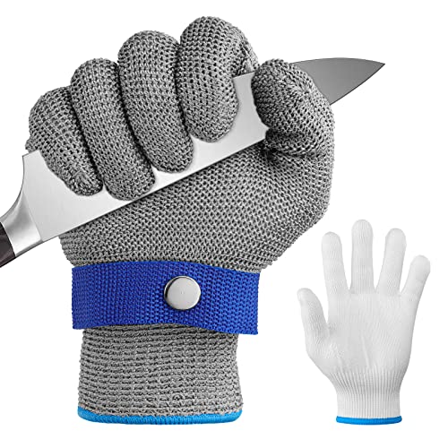 Schnittfeste Handschuhe Level 5 Schutz Schnittschutzhandschuhe Küche Kettenhandschuh Metzger Handschuh Austernhandschuh für Küche, Schnitzhandschuh für Holzschnitzen(M) von Lymaha