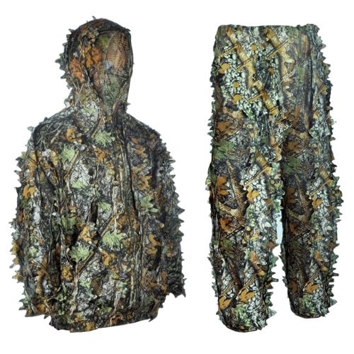 Lyndwin Ghillie Suit, Tarnanzug Dschungel Kostüm Tarnung Woodland Camouflage Anzug Dekoration Festschmuck für Jagd Camping Outdoor Militär Jagd Verdeckt (L) von Lyndwin