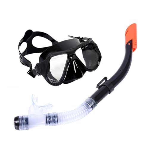 Schnorchelmaske Unisex, Taucherbrille mit 180° Weitblick und Schnorchel, Schnorchelmaske Vollmaske aus Schwimmbad Spielzeug für Kinder Erwachsene -Adult Version-Black||1 Size von Lyria