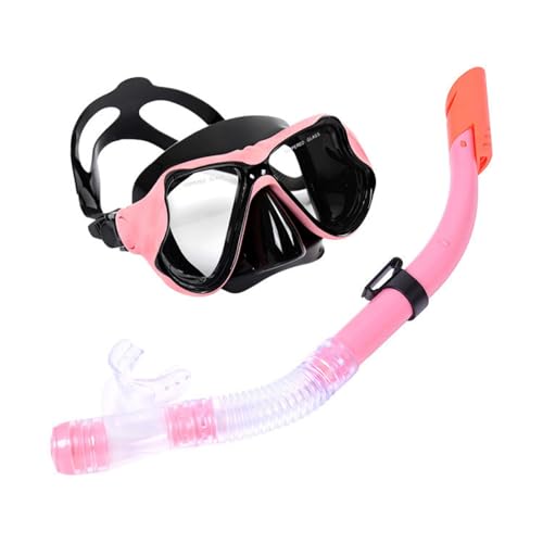 Schnorchelmaske Unisex, Taucherbrille mit 180° Weitblick und Schnorchel, Schnorchelmaske Vollmaske aus Schwimmbad Spielzeug für Kinder Erwachsene -Adult Version-Pink||1 Size von Lyria