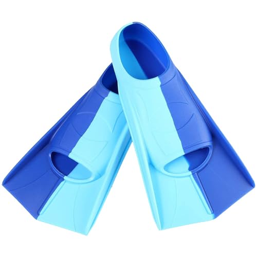 Taucherflossen für Damen & Herren, Speed Schwimmflossen, Flossen für Kinder Erwachsene Beinstärke aufbauen -Dark Blue+Light Blue||M von Lyria