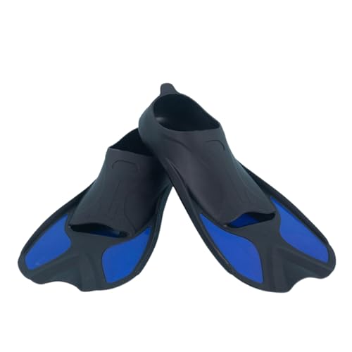 Unisex Flossen für Kinder Erwachsene, Robuste Schwimmflossen, Flossen für Kinder Erwachsene Beinstärke aufbauen -Black+Blue||L von Lyria