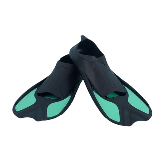 Unisex Flossen für Kinder Erwachsene, Robuste Schwimmflossen, Flossen für Kinder Erwachsene Beinstärke aufbauen -Black+Green||XL von Lyria