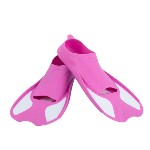 Unisex Flossen für Kinder Erwachsene, Robuste Schwimmflossen, Flossen für Kinder Erwachsene Beinstärke aufbauen -Pink+White||M von Lyria