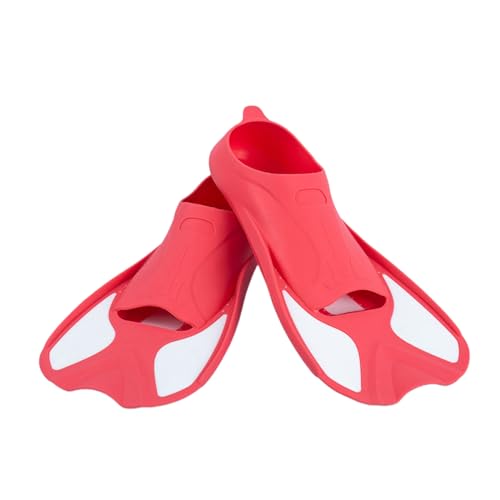 Unisex Flossen für Kinder Erwachsene, Robuste Schwimmflossen, Flossen für Kinder Erwachsene Beinstärke aufbauen -Red+White||XL von Lyria