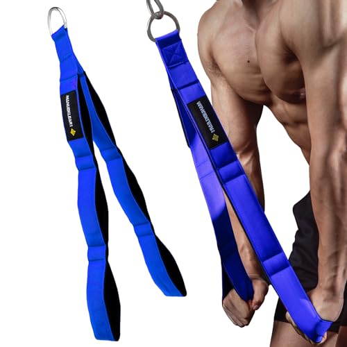 MANUEKLEAR Trizepsseil Kabelbefestigung mit größerem Bewegungsbereich, Trizeps-Pull-Down-Seil für Push-Downs, Crunches, Facepulls für professionelles Fitnessstudio (Blau) von M MANUEKLEAR