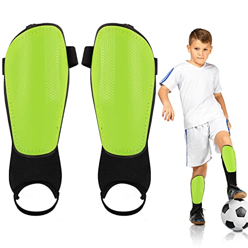 Kinder Schienbeinschoner Fußball,Atmungsaktiv Fußball Shin Guards mit Knöchelschutz Jugend Kind Leichte Wadenschutzausrüstung für Jungen Mädchen(S) von M MUNCASO