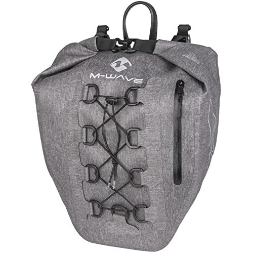 M-Wave Unisex – Erwachsene Suburban Carry Fahrrad Gepäckträgertasche, grau, ca. 33x14,5x61 cm von M-Wave