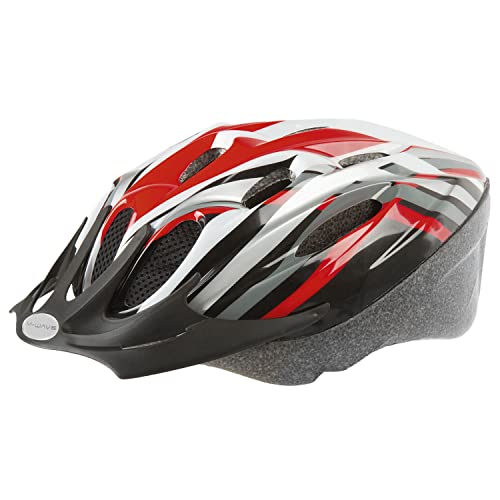 M-Wave Fahrradhelm, Rot/Schwarz/Weiß/Silber, M, 53-57 cm von M-Wave