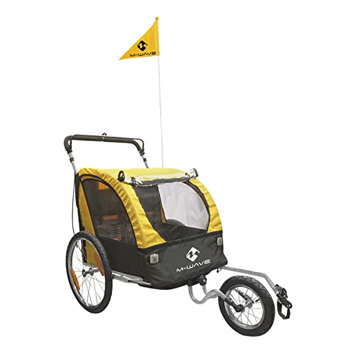 M-Wave Gepäck und Jogging Fahrradanhänger Wagen Carry All 3 In 1, gelb von M-Wave