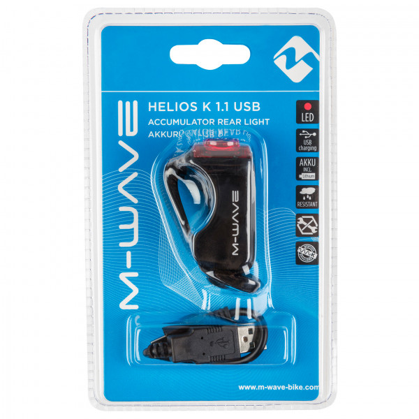 M-Wave - Helios K 1.1 USB Rücklicht - Rücklicht schwarz von M-Wave