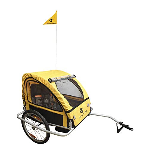 M-Wave Kids Ride Easy Faltbarer Kinder Und Gepäck-fahrradanhänger Mit Stahlrahmen, Silber, 60 x 75 x 28 cm von M-Wave