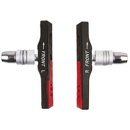 M-Wave Unisex – Erwachsene BPR-VC-Dual V-Bremsschuhe, schwarz/rot, Länge: 72 mm von M-Wave