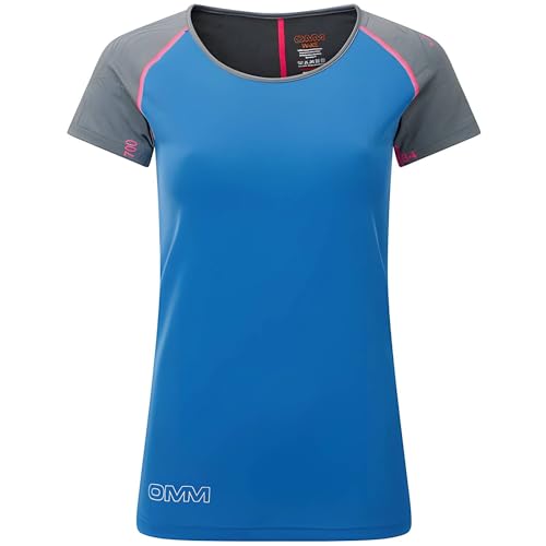 OMM Original Mountain Marathon Damen Flow Kurzarm Shirt, blau/grau, XS von OMM Original Mountain Marathon
