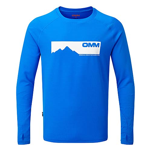 OMM Original Mountain Marathon Herren Bearing Langarmshirt, Blaue Berge, XS von OMM Original Mountain Marathon