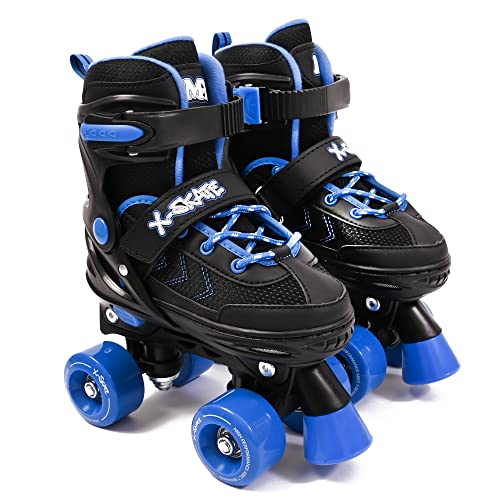 M.Y X-Skate Adjustable Quad Roller Skates Black & Blue von M.Y
