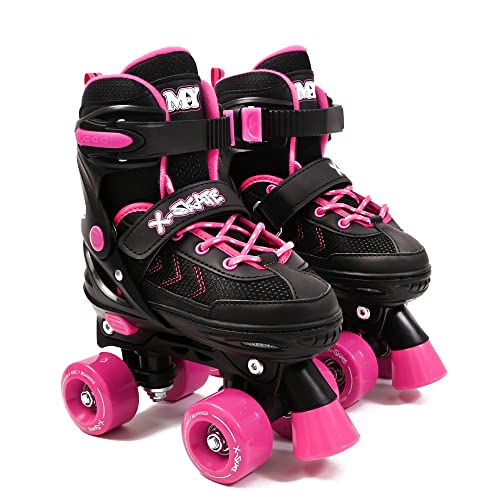 M.Y X-Skate Adjustable Quad Roller Skates Black & Pink von M.Y
