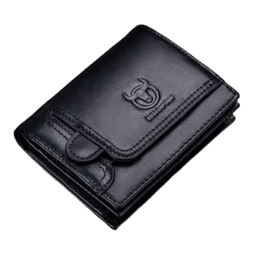 M.lemo925 Geldbörsen aus echtem Leder für Herren – RFID-blockierend, kurze Falttasche, Kreditkartenetui, Schwarz von M.lemo925