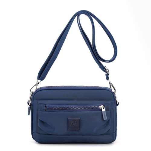 Nylon Crossbody Tasche für Damen Wasserabweisende Handytasche Kleine Handtasche, Schwarz von M.lemo925