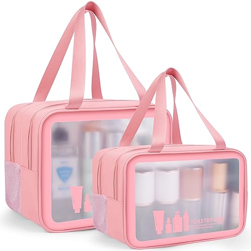 Reise Kulturbeutel MAANGE 2Pcs Kosmetiktasche zum Aufhängen für Damen, Herren Große Kulturtasche Waschtasche mit Nass/Trocken-Trennung PVC Transparente Make up Tasche Kosmetiktasche Set von MAANGE