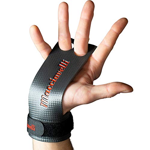 MACCIAVELLI Carbon Pull Up Grips für Fitness, Bodybuilding & Turnen – DIE Alternative für Fitness Handschuhe & Trainingshandschuhe – Schützt vor Rissen & Hornhaut (2-Loch) von MACCIAVELLI