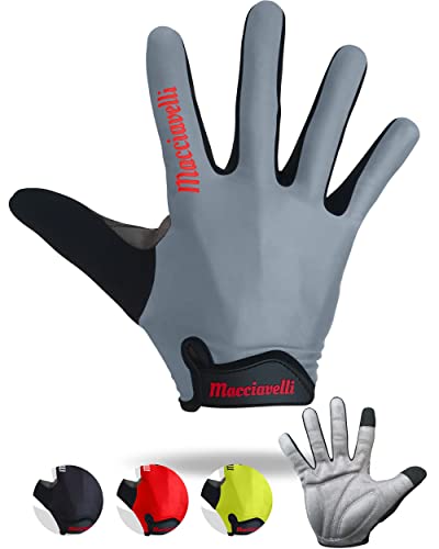 MACCIAVELLI Fahrradhandschuhe Herren Damen lang - MTB Handschuhe - Vollfinger Touchscreen Fahrrad Handschuhe Sommer für Rennrad und Mountainbike von MACCIAVELLI