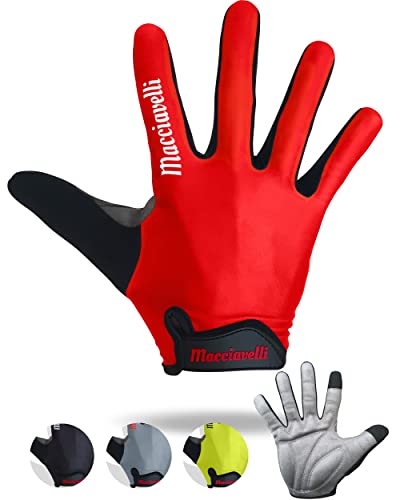 MACCIAVELLI Fahrradhandschuhe Herren Damen lang - MTB Handschuhe - Vollfinger Touchscreen Fahrrad Handschuhe Sommer für Rennrad und Mountainbike von MACCIAVELLI