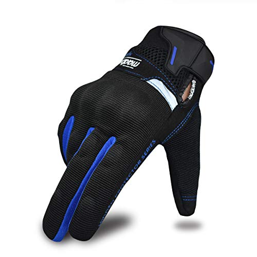 MADBIKE RACING EQUIPMENT Motorradhandschuhe Sommer Herren Damen Touchscreen Handschuhe Unisex UMAD04 Blau XL von MADBIKE RACING EQUIPMENT