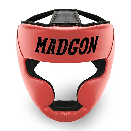 MADGON Premium Kopfschutz, Boxhelm mit Perfekter Sicht und maximalem Schutz, Gesichtsschutz für Kampfsport, MMA, Boxen, Kickboxen & Sparring von MADGON