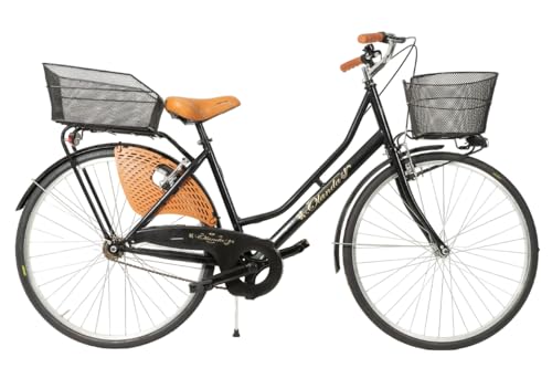 MADICKS Holland-Damen-Fahrrad, Größe 26, Vintage-/Retro-Stadtrad mit Korb (Korb vorne und hinten) von MADICKS