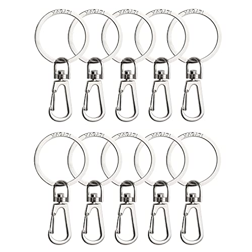 MAGATI Karabiner Schlüsselanhänger mit drehbarem Schlüsselring - kompakte abnehmbare Karabinerhaken mit Schlüsselring - stabile kleine Schlüssel-Karabiner mit Haken als Schlüsselhalter - 10er Pack von MAGATI