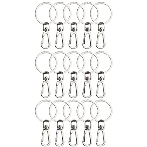 MAGATI Karabiner Schlüsselanhänger mit drehbarem Schlüsselring - kompakte abnehmbare Karabinerhaken mit Schlüsselring - stabile kleine Schlüssel-Karabiner mit Haken als Schlüsselhalter - 15er Pack von MAGATI