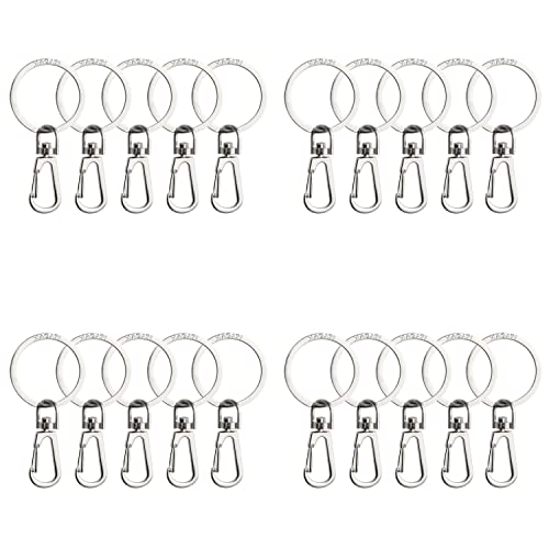 MAGATI Karabiner Schlüsselanhänger mit drehbarem Schlüsselring - kompakte abnehmbare Karabinerhaken mit Schlüsselring - stabile kleine Schlüssel-Karabiner mit Haken als Schlüsselhalter - 20er Pack von MAGATI