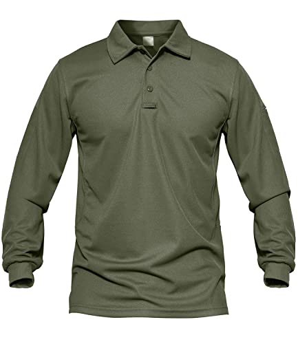 MAGCOMSEN Taktische Polohemd Herren Polo Shirts Quick Dry Golfshirts UV Schutz Outdoor T-Shirt Herren Wandern Trekking Oberteile Shirts Atmungsaktiv Tactical Hemd Armeegrün XL von MAGCOMSEN