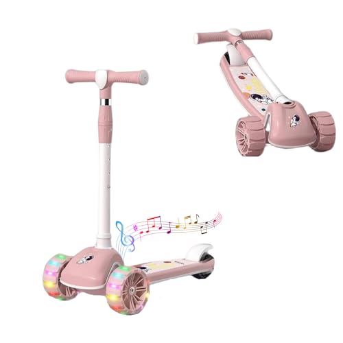 Roller für Kinder von 3 bis 12 Jahren. Zusammenklappbarer Kinder-Skate. Kinderroller mit LED-Leuchten, 3 PU-Rädern, 4 höhenverstellbar, maximale Belastung 50 kg. von MAGIC SELECT