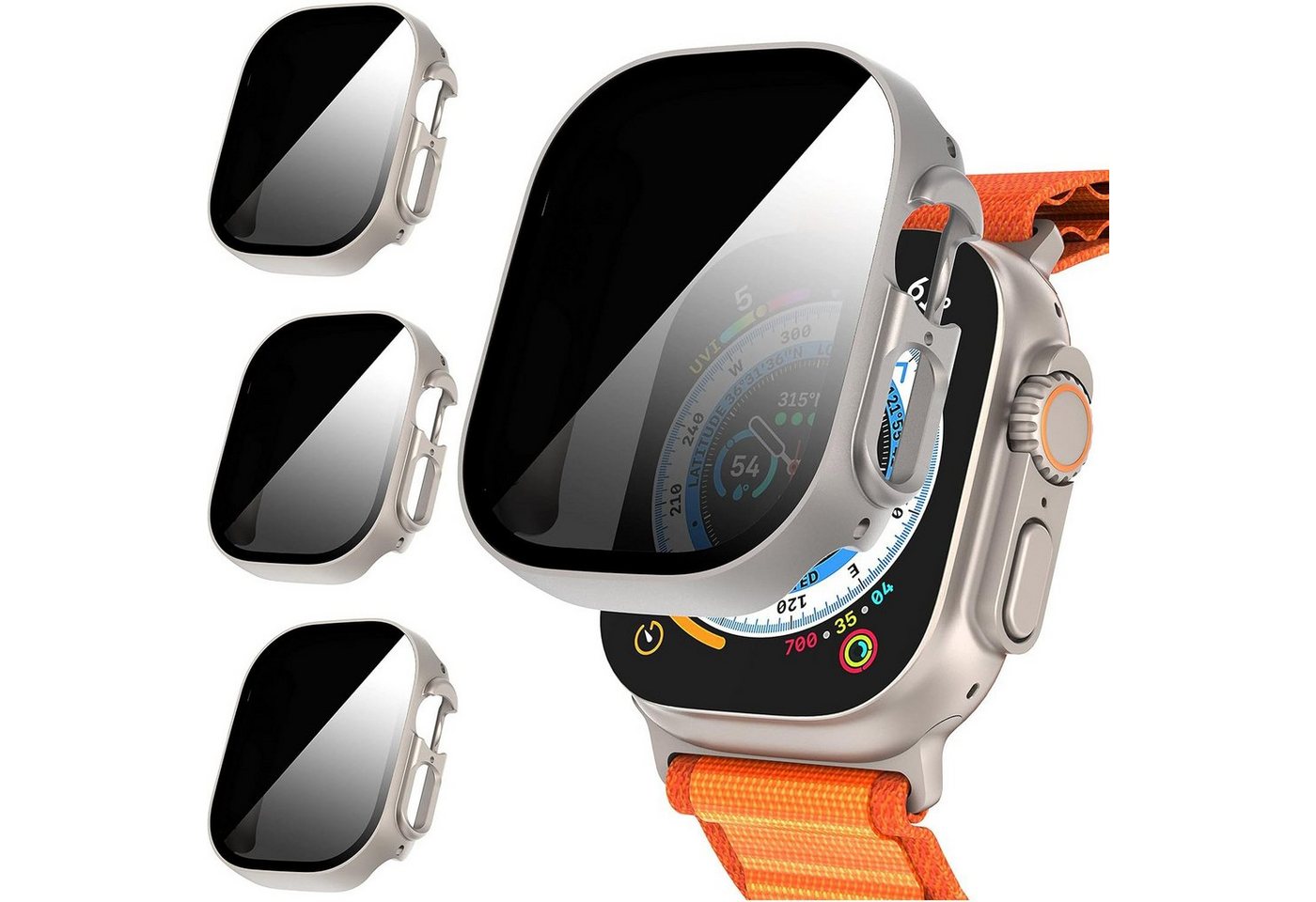 MAGICSHE Smartwatch-Hülle für Apple watch9/Ultra 2, 3-teilige Displayschutzfolie von MAGICSHE