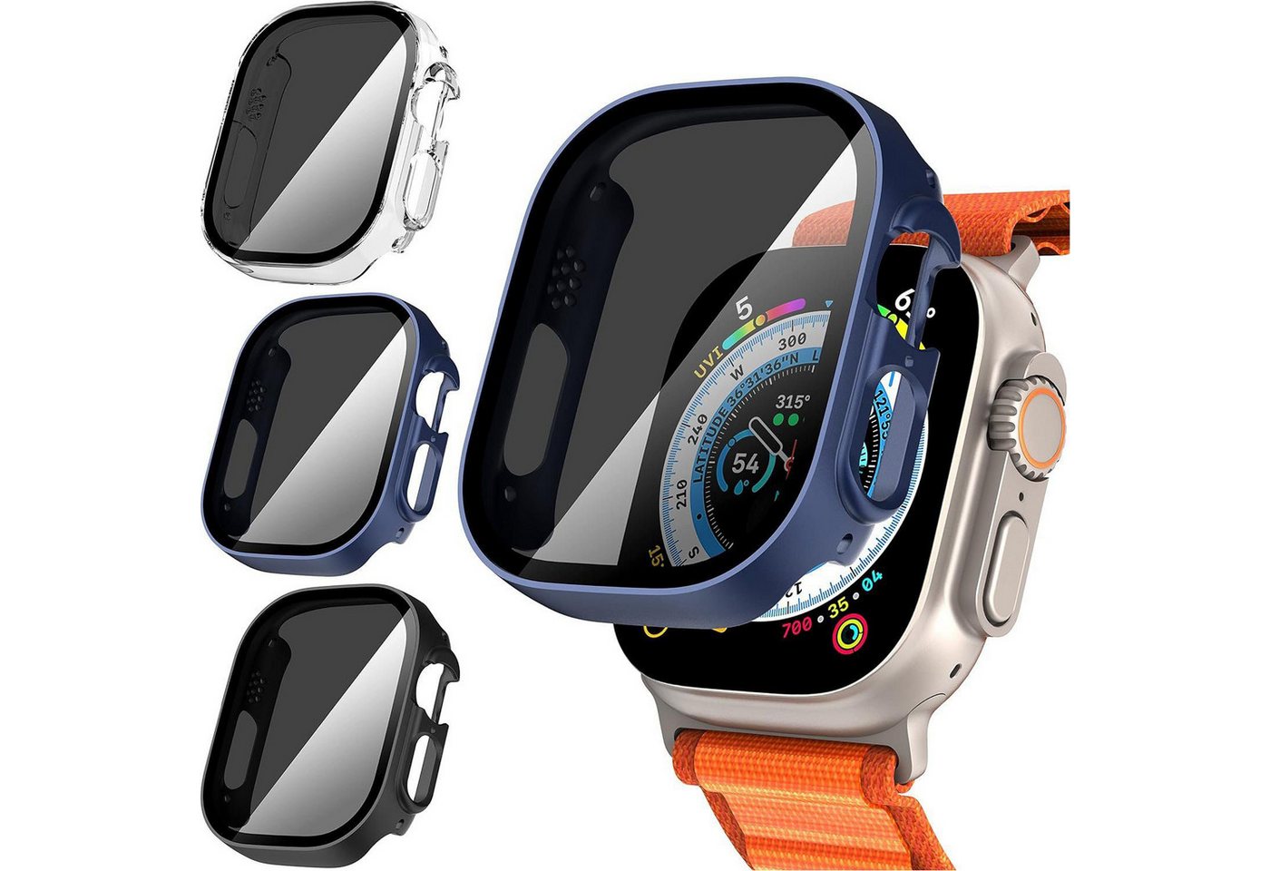 MAGICSHE Smartwatch-Hülle für Apple watch9/Ultra 2, 3-teilige Displayschutzfolie von MAGICSHE