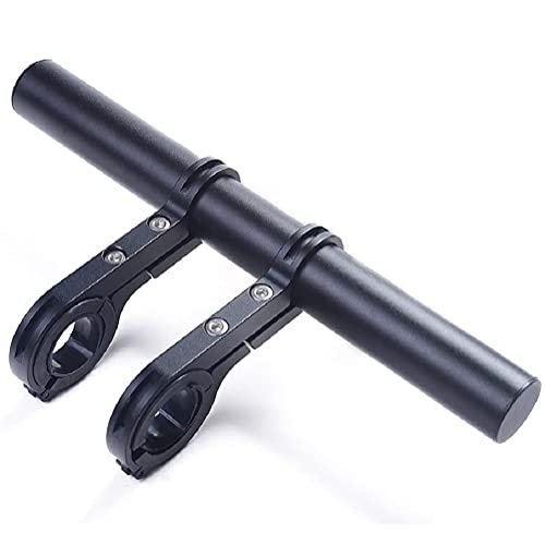 MAGICVOGEL Fahrrad Lenkerverlängerung 30cm extra Länge Fahrradlenker Extender Aluminiumlegierung Bike Lenker Erweiterung Doppel Klammern für GPS Lampe Golcke Tacho Kamera (Schwarz) von MAGICVOGEL