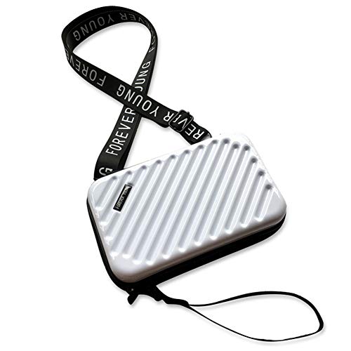 MAGIMODAC Mini Umhängetasche Handy Damen Klein Handytasche Geldbörse Crossbody Schultertasche Kofferform Handtasche (Schräg-Weiß) von MAGIMODAC
