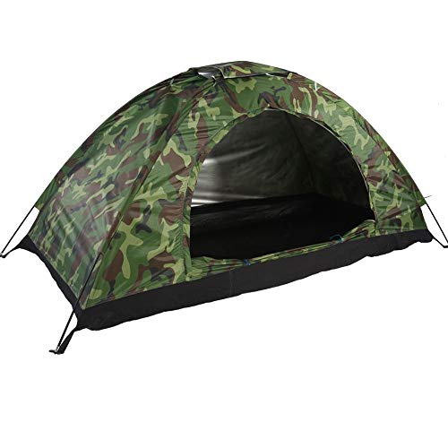 MAGT Camping Zelt, Wasserdicht 1 Personen Zelt Außen Tarnung UV Schutz 1 Mann Zelt für Camping Wandern(200 * 100 * 100 cm) (Farbe : Grün) von MAGT